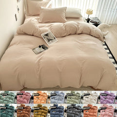 Premium Washed Cotton Bedding Set - Queen/King Size - Chic Cart