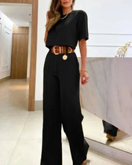 2023 Summer 2 Piece Sets Women Casual Crop Top T Shirt Outfit Long Pant Sets Tracksuit Two Piece Set Korean Fashion Clothing - Chic Cart