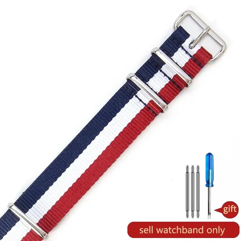 For Dw Seiko Omega Rudder Tissot Quick - Speed Armani Seagull Ck Watches Accessories Women Nylon Canvas Men Hoop Watchbands