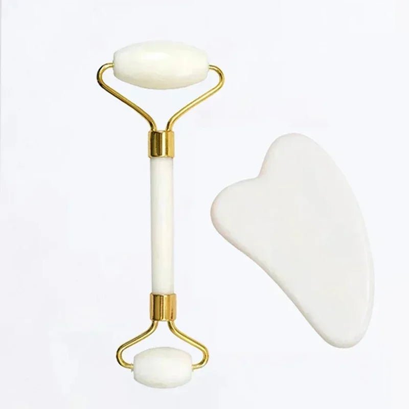 Natural Jade Roller Face Gua Sha Natural Stone Body Neck Massager Acupoint Eye Care Spa Massage Tools Massage Visage Lifting - Chic Cart