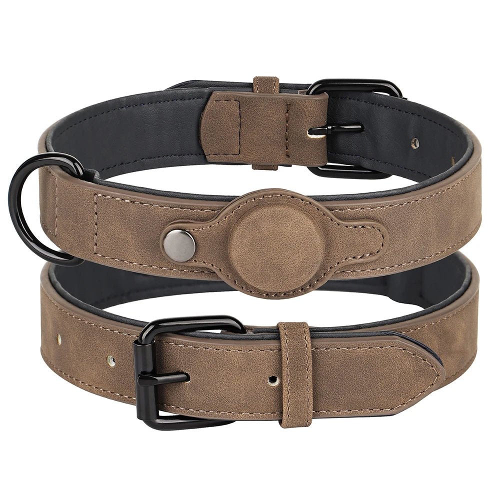 GPS Tracker Dog Collar PU Leather Dog Collars Anti - lost Pet Pug Chihuahua Necklace Adjustable for Small Medium Large Dogs - Chic Cart