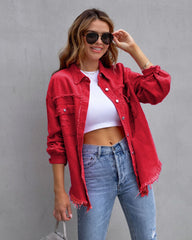 Fashion Ripped Shirt Jacket Female Autumn And Spring Casual Tops Womens Clothing - Chic Cart
