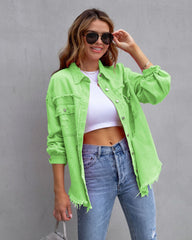Fashion Ripped Shirt Jacket Female Autumn And Spring Casual Tops Womens Clothing - Chic Cart