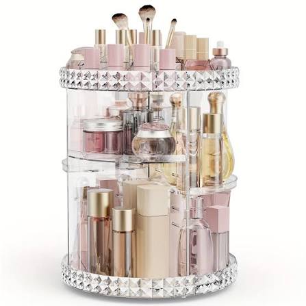 Rotate Cosmetics Storage Box Desktop Dresser Fancy Skincare Shelves Lipstick Perfume Storage Tray
